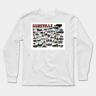 Asheville Map Art Long Sleeve T-Shirt